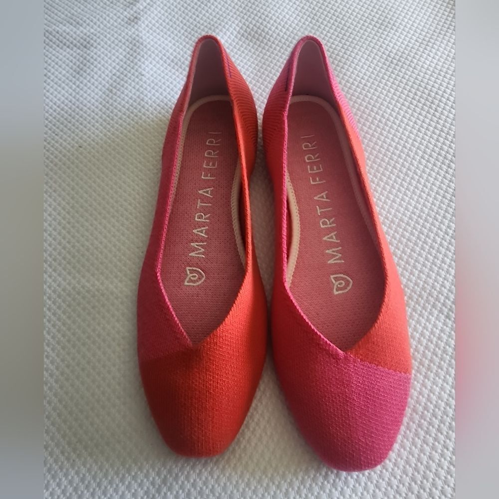 Rothy's Marta Ferri Women's Pink and Red Flats View 3